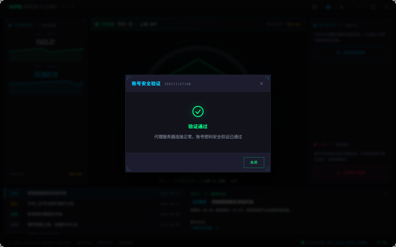 WPE Proxy Cap 安全验证弹窗：验证通过